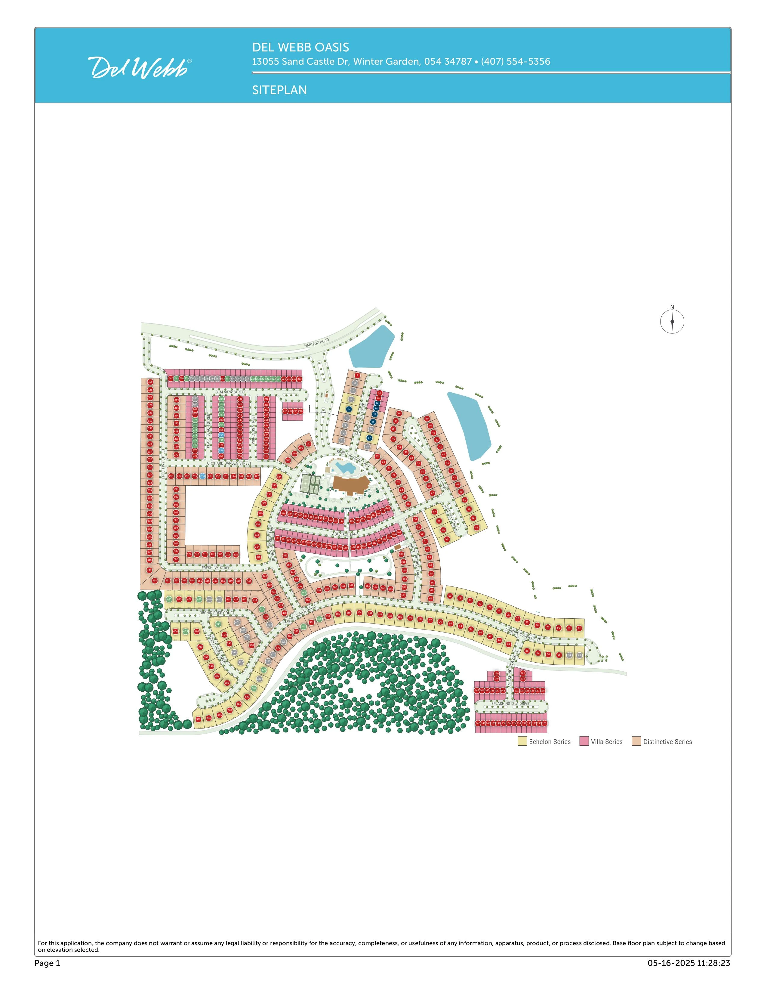 Del Webb Oasis Site Plan
